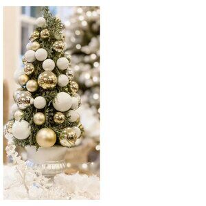 Simply Stunning 17" Topiary Tree with Ornaments | Janine Graff | Silver & Gold